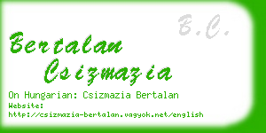 bertalan csizmazia business card